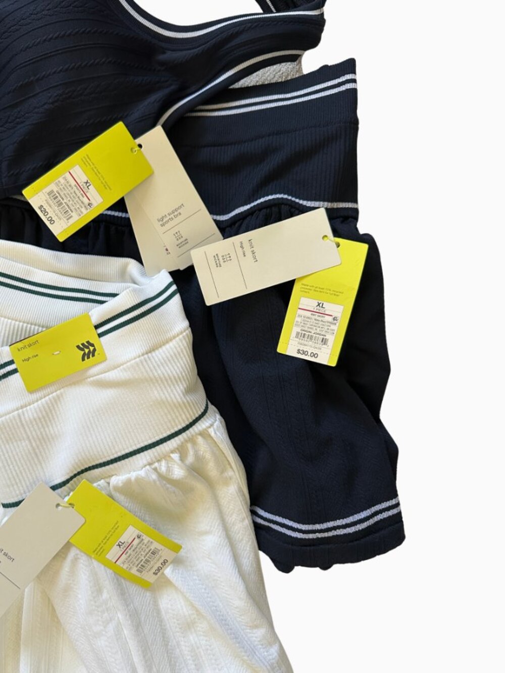 NWT All in Motion Cable Knit Skort Sports Bra Activewear Lot Navy White XL - Picture 8 of 9